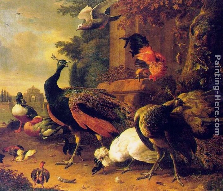 Birds in a Park painting - Melchior de Hondecoeter Birds in a Park art painting